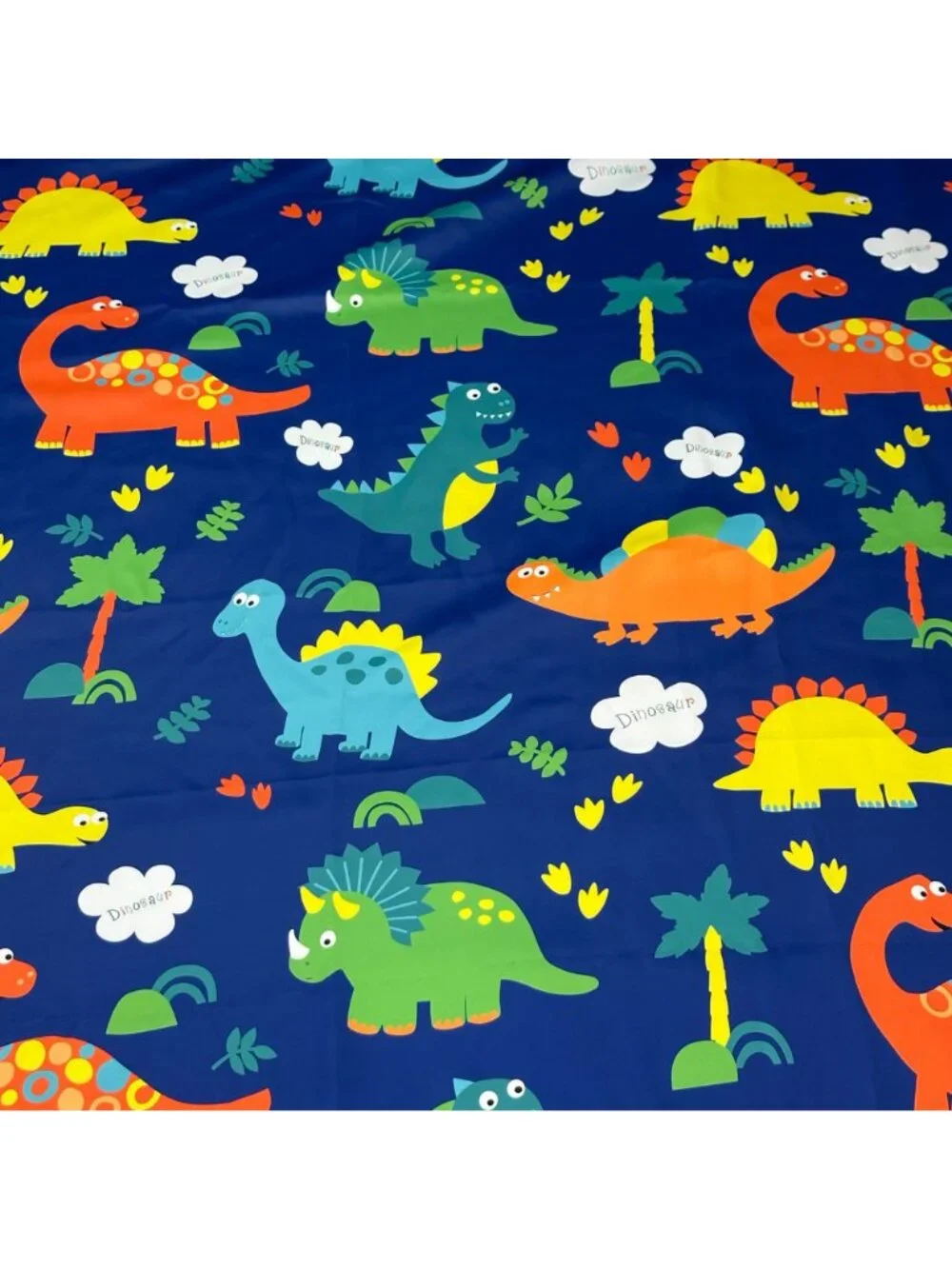 Dinosaur Curtain Panel Kids Navy Blue Window Drapes Polyester 1 Panel